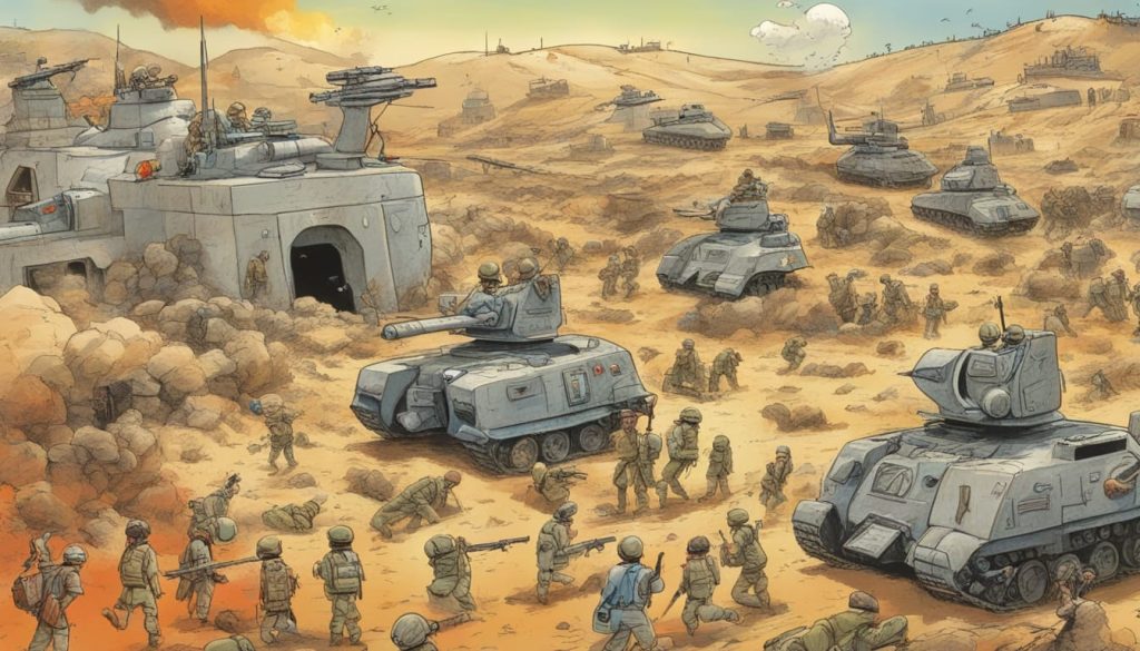 soldados com tanques e misseis combatendo a guerra